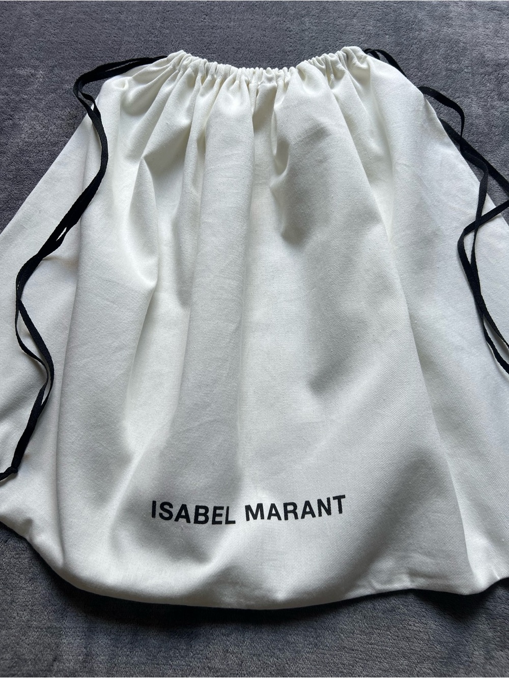 Isabel Marant White Dust Bag with Black Drawstrings